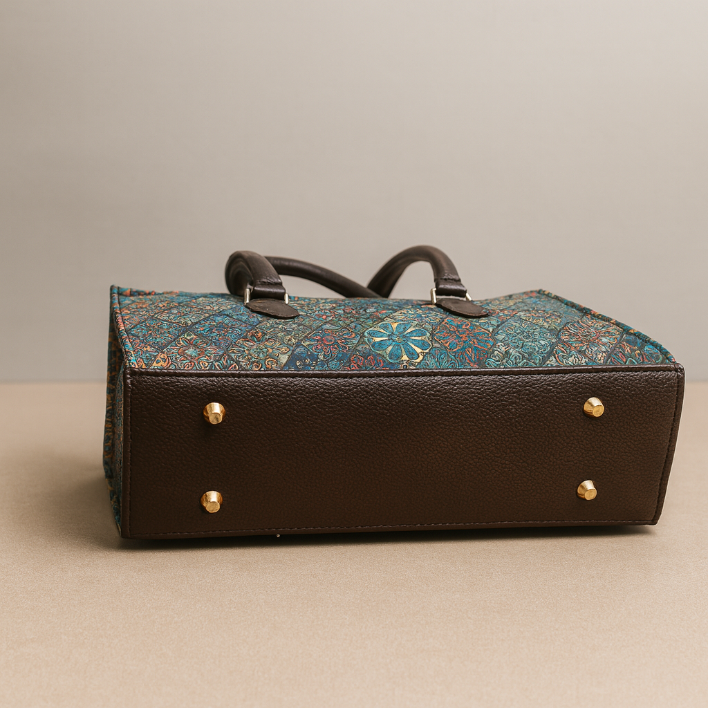 Premium Jacquard Tote Bag with Matching Coin Pouch – Multi-Color Embroidered Pattern | Handbag + Sling