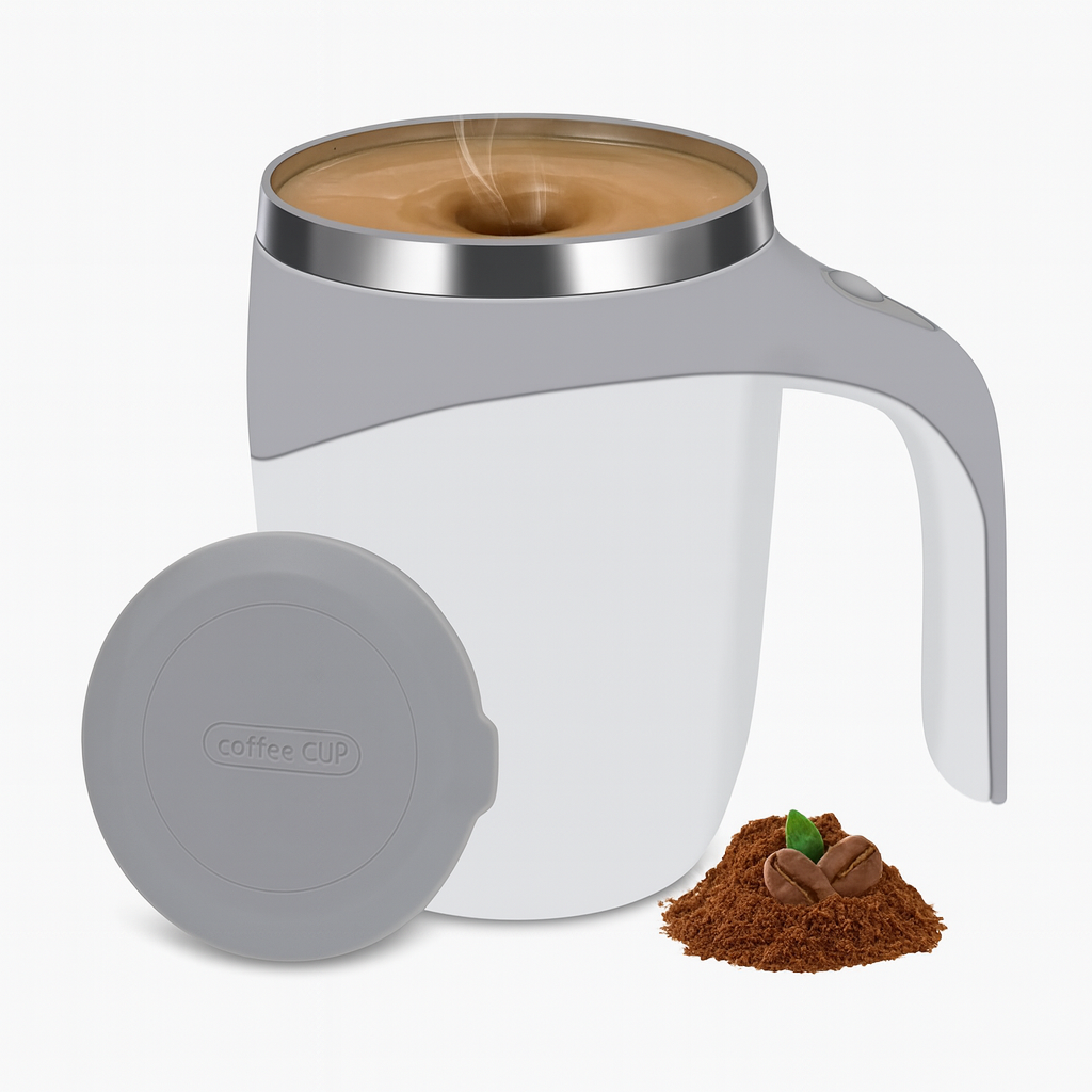 Automatic Magnetic Self-Stirring Coffee Mug (380 ml, White)