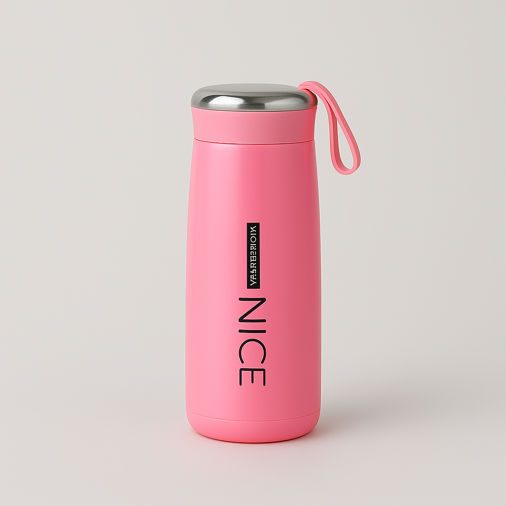 Nice Water Bottle (Buy 1 Get 1 Free) , 400ml Glass Bottle with Silicone Plastic Shell, Leak Proof, BPA Free | Glass Inner Liner | Ideal for School or College