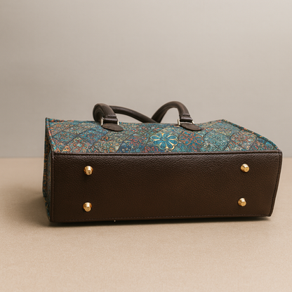 Premium Jacquard Tote Bag with Matching Coin Pouch – Multi-Color Embroidered Pattern | Handbag + Sling