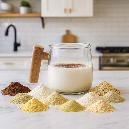 Kanirae Automatic Mixing Cup 400 ml | USB Rechargeable Glass Self-Stirring Mug | Perfect for Coffee & Protein Shakes on the Go