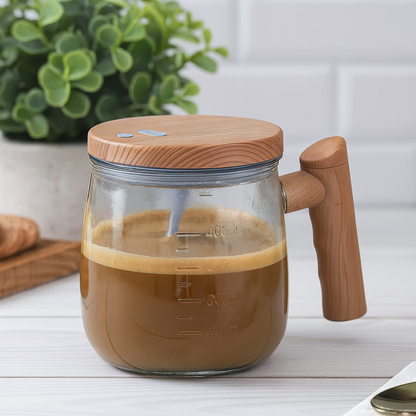 Kanirae Automatic Mixing Cup 400 ml | USB Rechargeable Glass Self-Stirring Mug | Perfect for Coffee & Protein Shakes on the Go