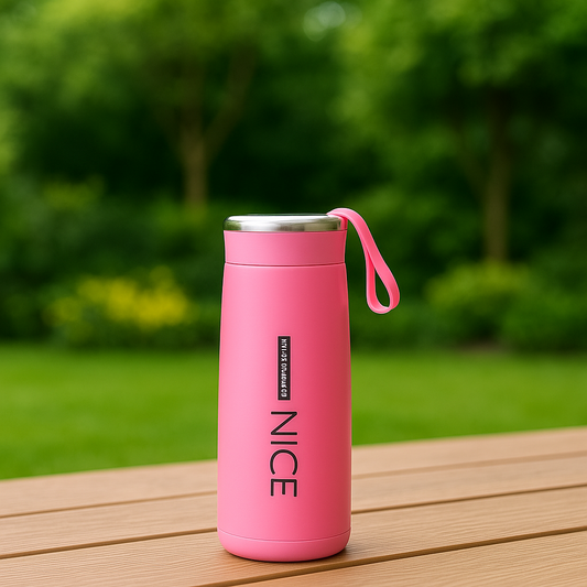 Nice Water Bottle (Buy 1 Get 1 Free) , 400ml Glass Bottle with Silicone Plastic Shell, Leak Proof, BPA Free | Glass Inner Liner | Ideal for School or College